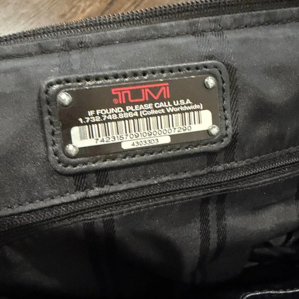 Tumi Ballistic Nylon Bag Black Leather Trim Business Shoulder Tote Utility